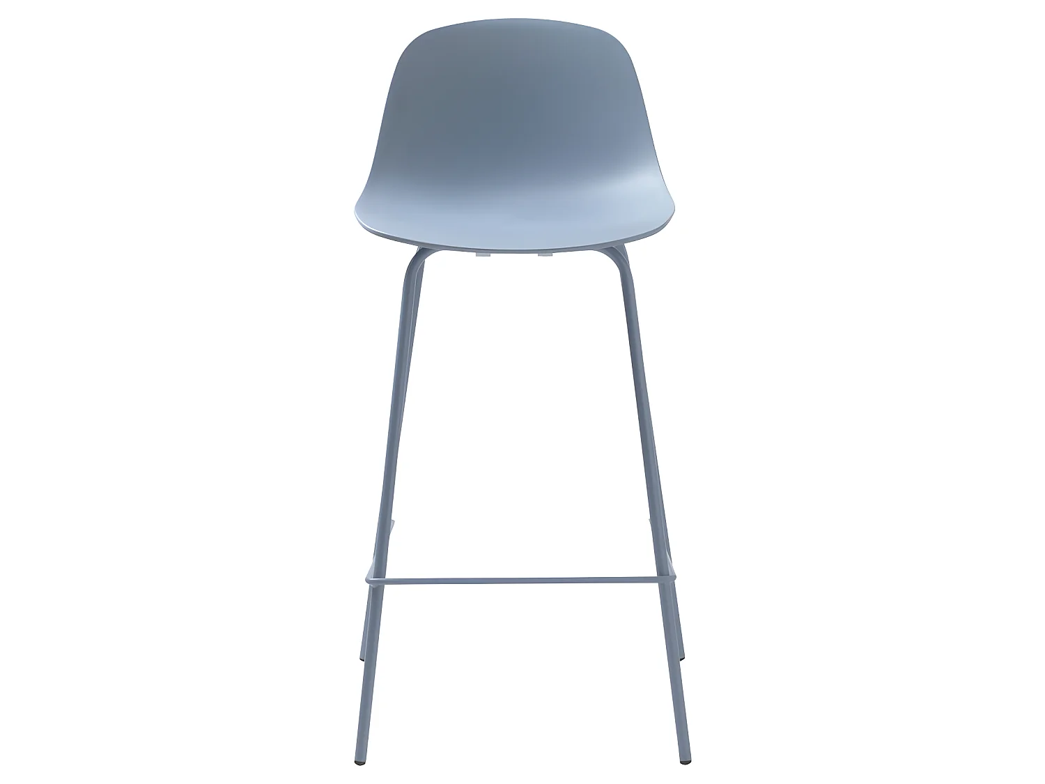 Hel - Lot de 2 chaises de bar en plastique et métal H67,5cm - Bleu