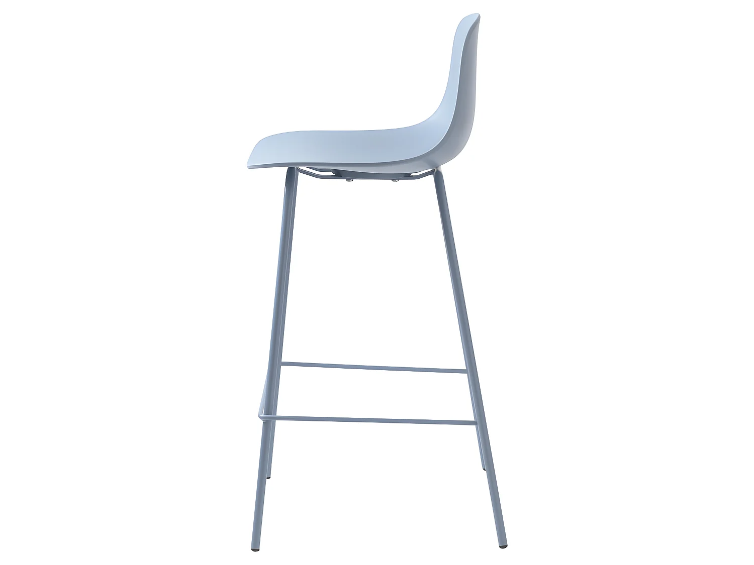 Hel - Lot de 2 chaises de bar en plastique et métal H67,5cm - Bleu