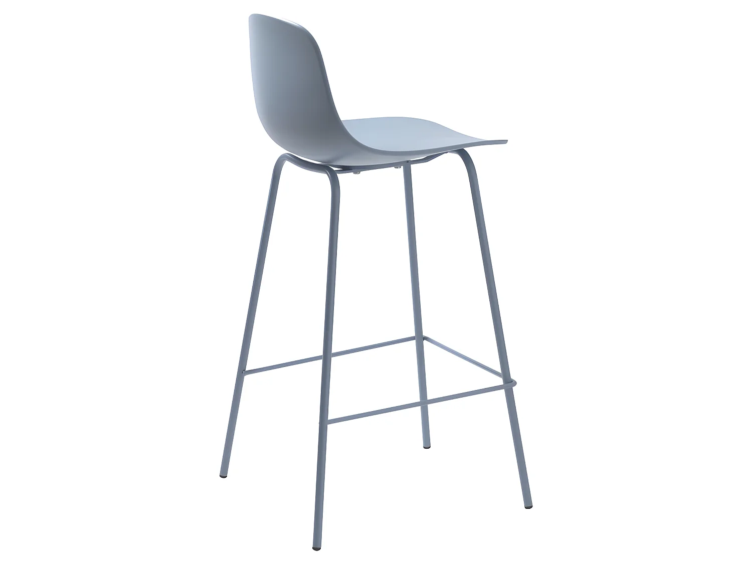 Hel - Lot de 2 chaises de bar en plastique et métal H67,5cm - Bleu