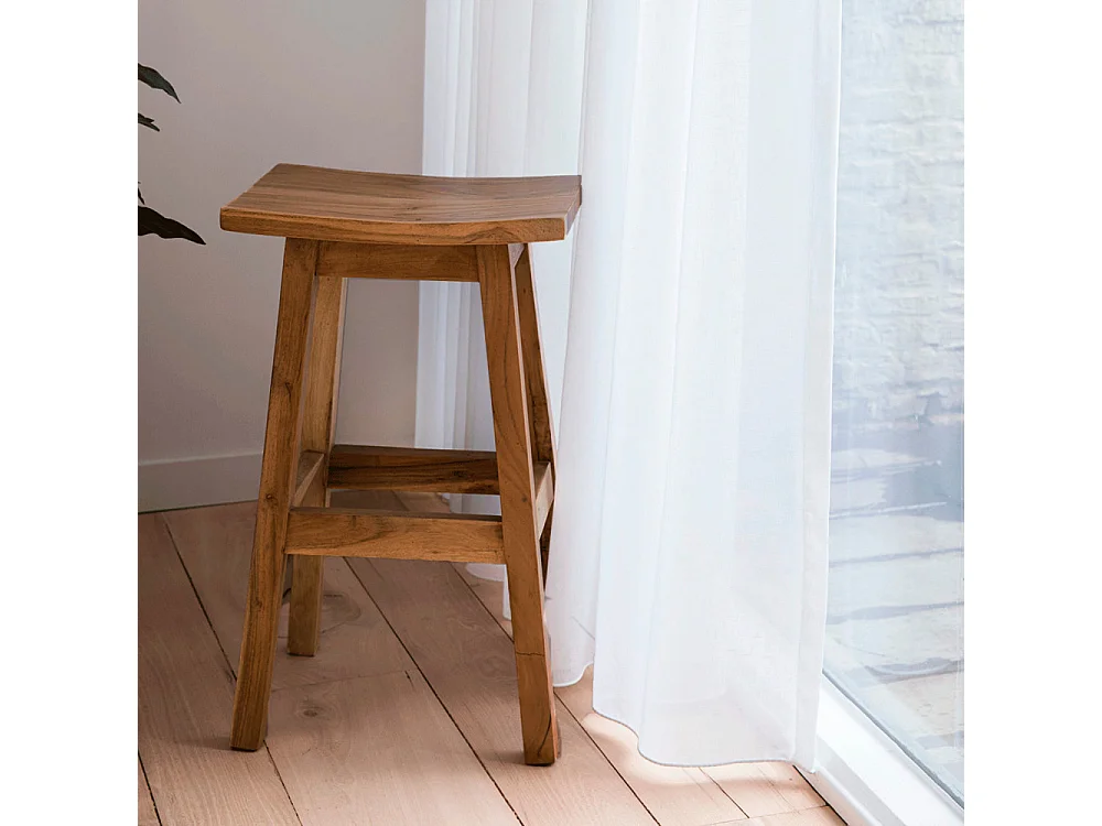Hanotilo - Tabouret de bar en acacia H66cm - Bois