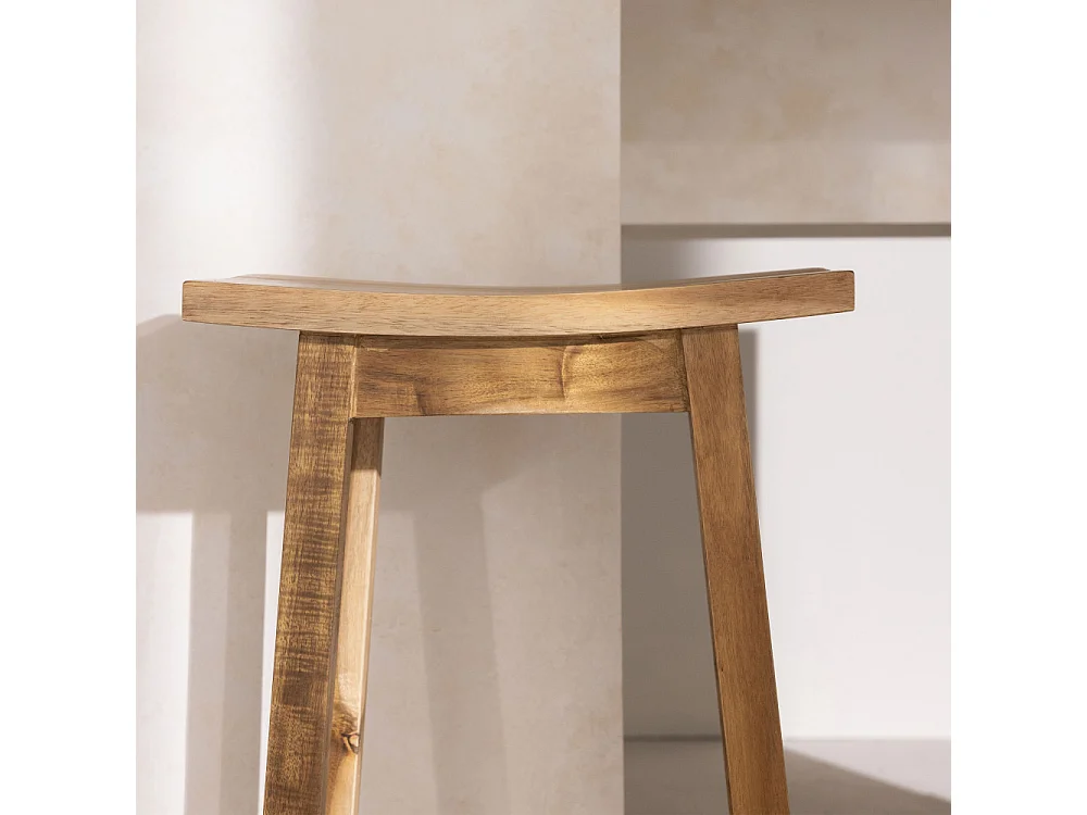Hanotilo - Tabouret de bar en acacia H66cm - Bois
