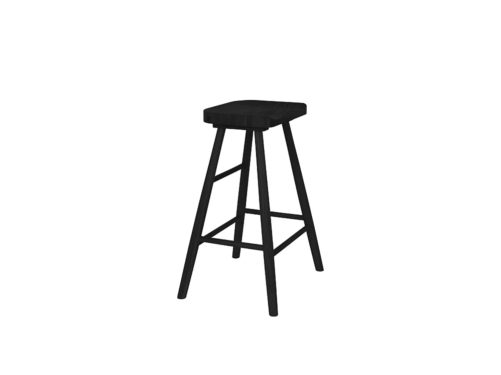 Vander - Tabouret de bar en bois H65,5cm - Noir