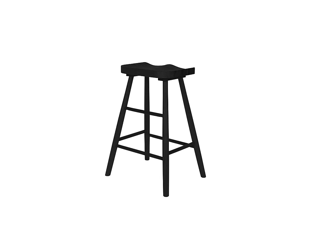 Vander - Tabouret de bar en bois H65,5cm - Noir