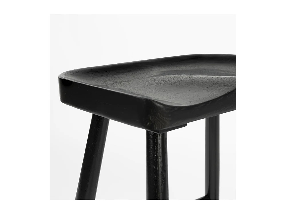 Vander - Tabouret de bar en bois H65,5cm - Noir