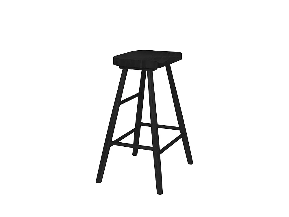Vander - Tabouret de bar en bois H65,5cm - Noir
