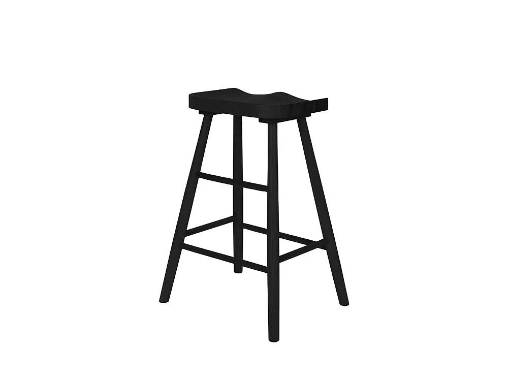 Vander - Tabouret de bar en bois H65,5cm - Noir