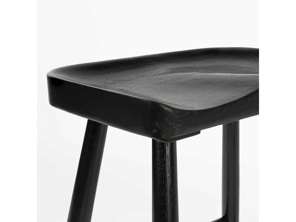 Vander - Tabouret de bar en bois H65,5cm - Noir