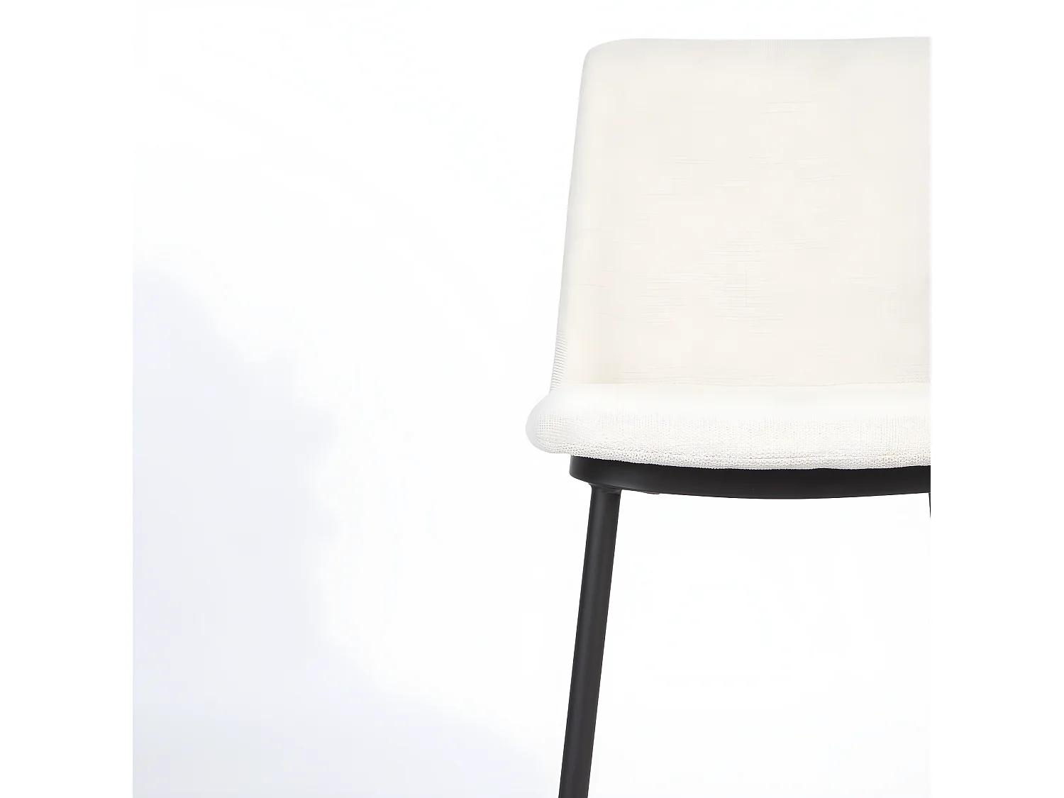 Lionel - Lot de 2 tabourets de bar en tissu et métal H65cm - Beige