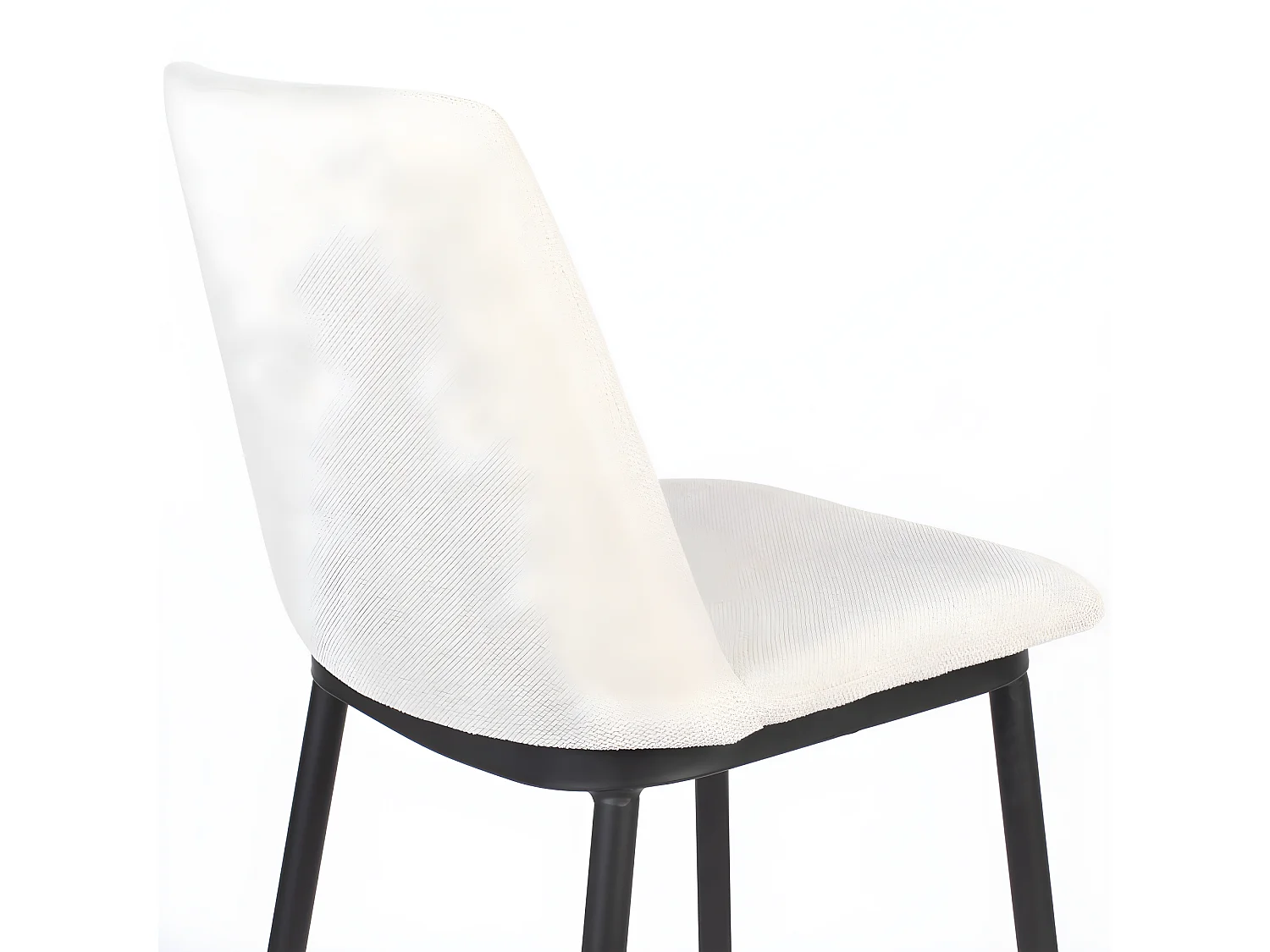 Lionel - Lot de 2 tabourets de bar en tissu et métal H65cm - Beige