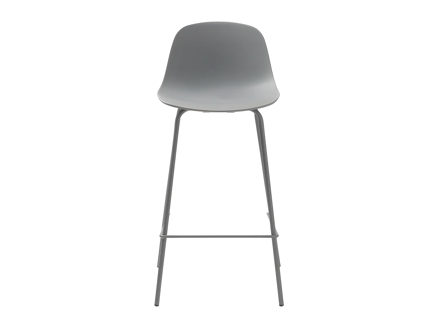 Hel - Lot de 2 chaises de bar en plastique et métal H67,5cm - Gris
