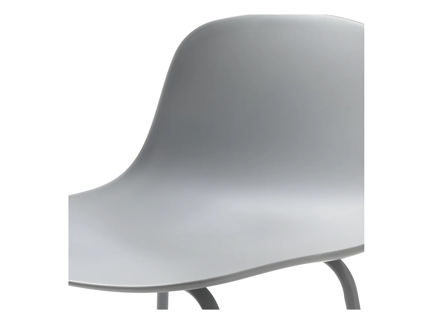 Hel - Lot de 2 chaises de bar en plastique et métal H67,5cm - Gris