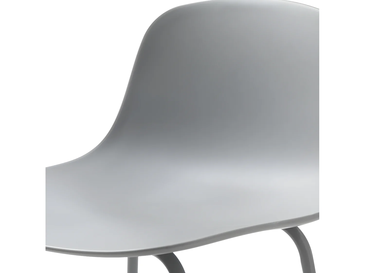 Hel - Lot de 2 chaises de bar en plastique et métal H67,5cm - Gris