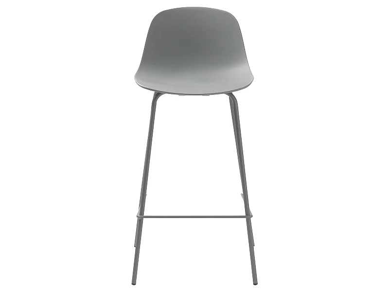 Hel - Lot de 2 chaises de bar en plastique et métal H67,5cm - Gris