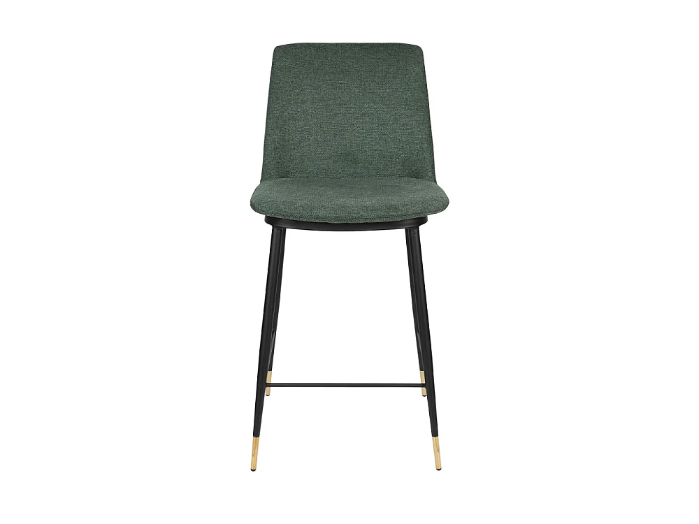 Lionel - Lot de 2 tabourets de bar en tissu et métal H65cm - Vert