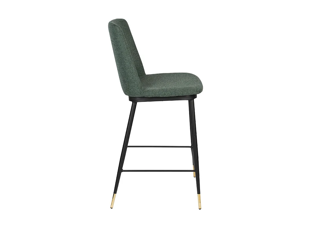 Lionel - Lot de 2 tabourets de bar en tissu et métal H65cm - Vert