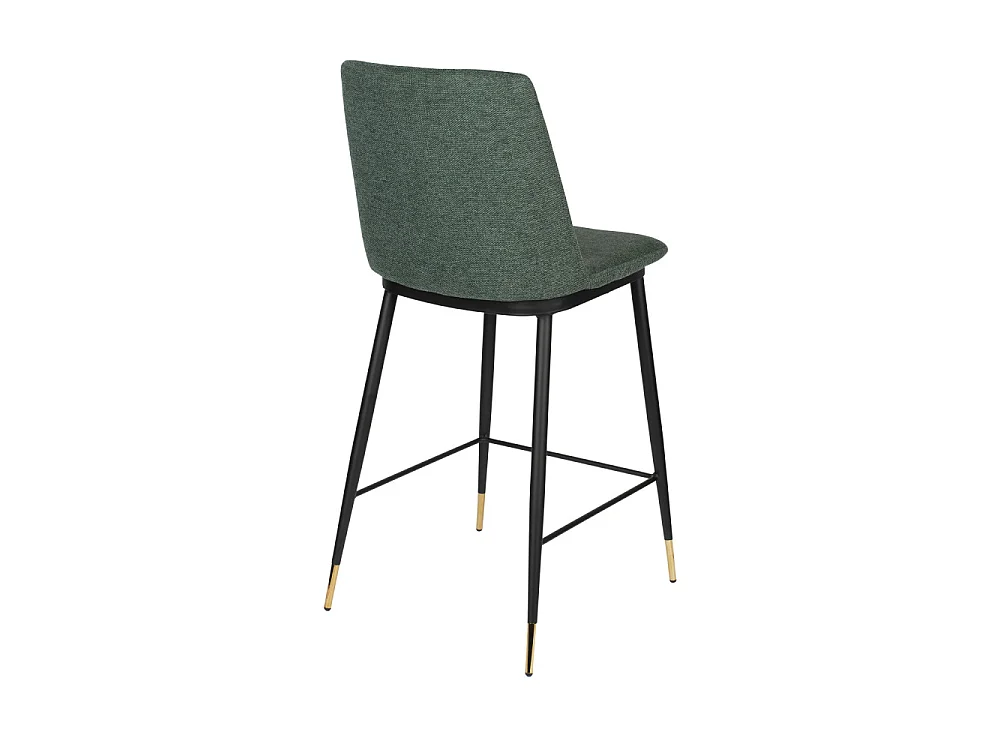 Lionel - Lot de 2 tabourets de bar en tissu et métal H65cm - Vert