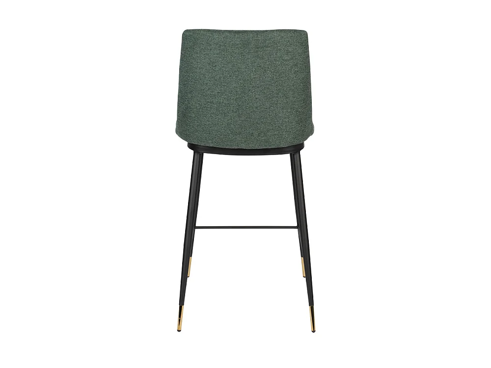 Lionel - Lot de 2 tabourets de bar en tissu et métal H65cm - Vert
