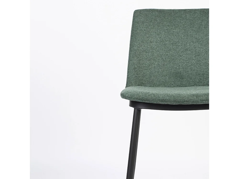 Lionel - Lot de 2 tabourets de bar en tissu et métal H65cm - Vert