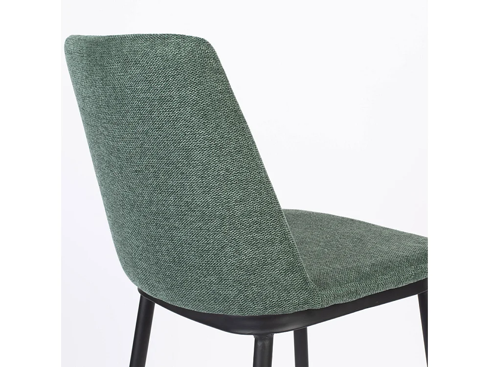 Lionel - Lot de 2 tabourets de bar en tissu et métal H65cm - Vert