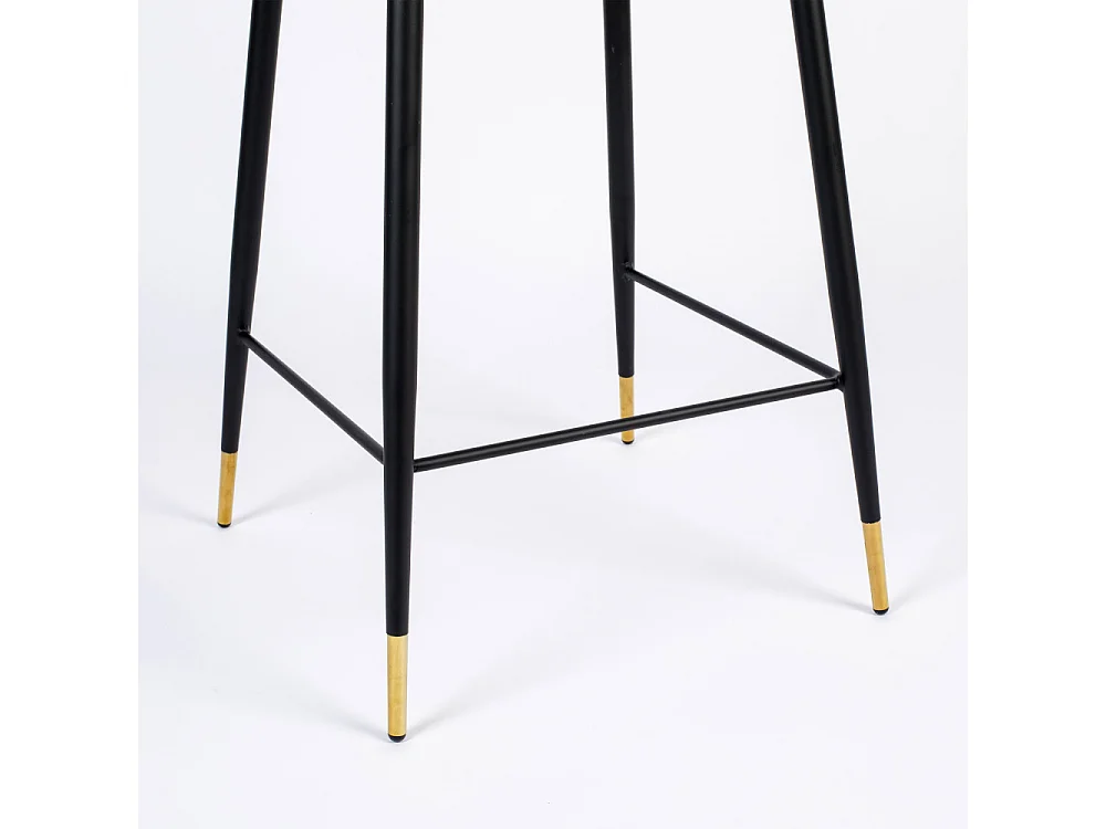 Lionel - Lot de 2 tabourets de bar en tissu et métal H65cm - Vert