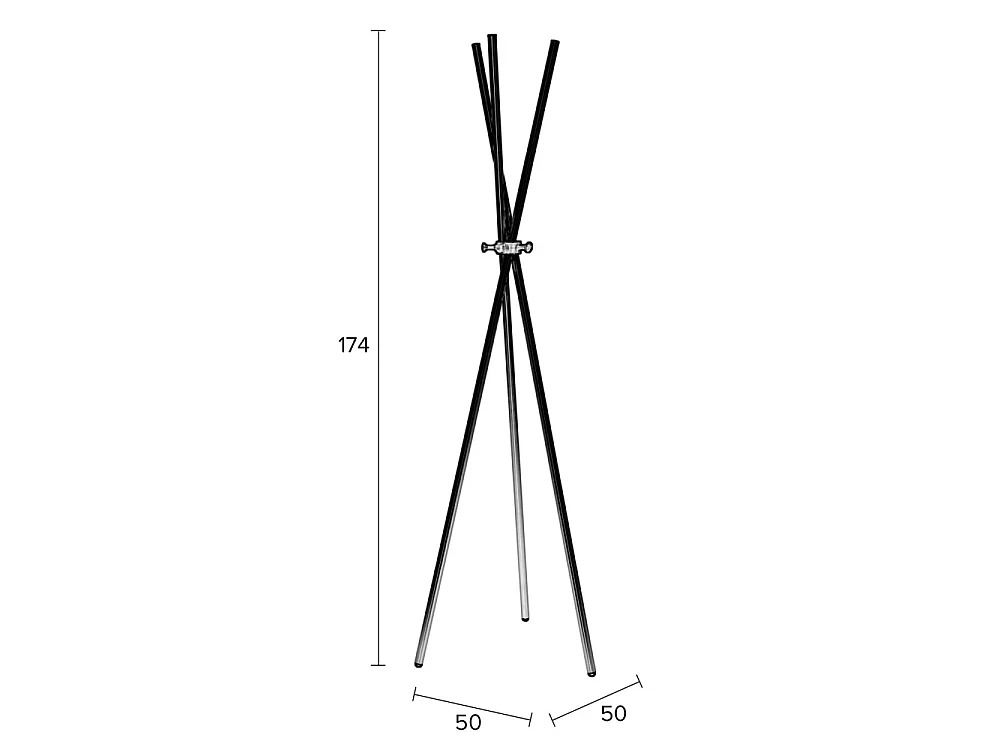 Darwin - Porte-manteaux trépied en métal - Noir