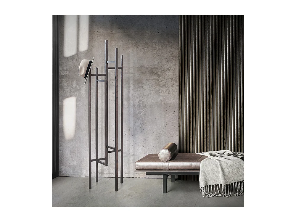 Eigen - Porte-manteaux design bois massif - Gris