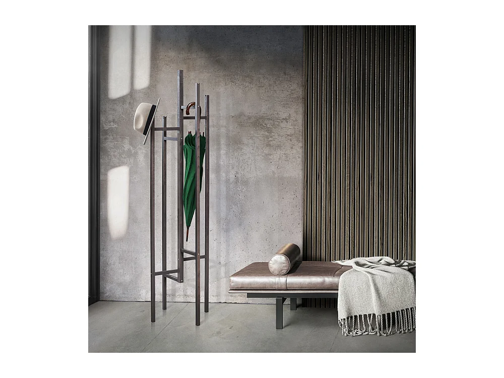 Eigen - Porte-manteaux design bois massif - Gris