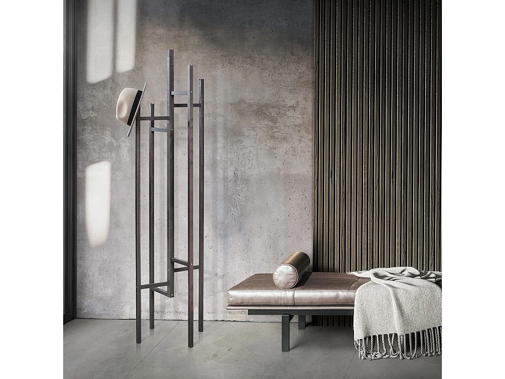 Eigen - Porte-manteaux design bois massif - Gris