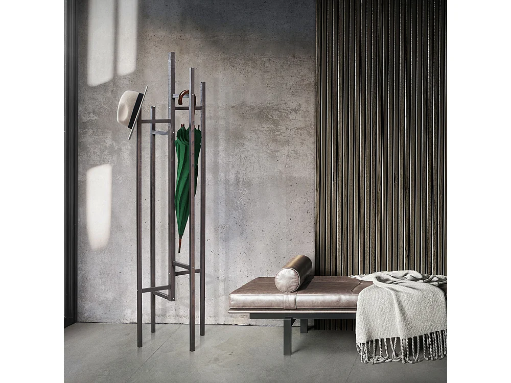 Eigen - Porte-manteaux design bois massif - Gris