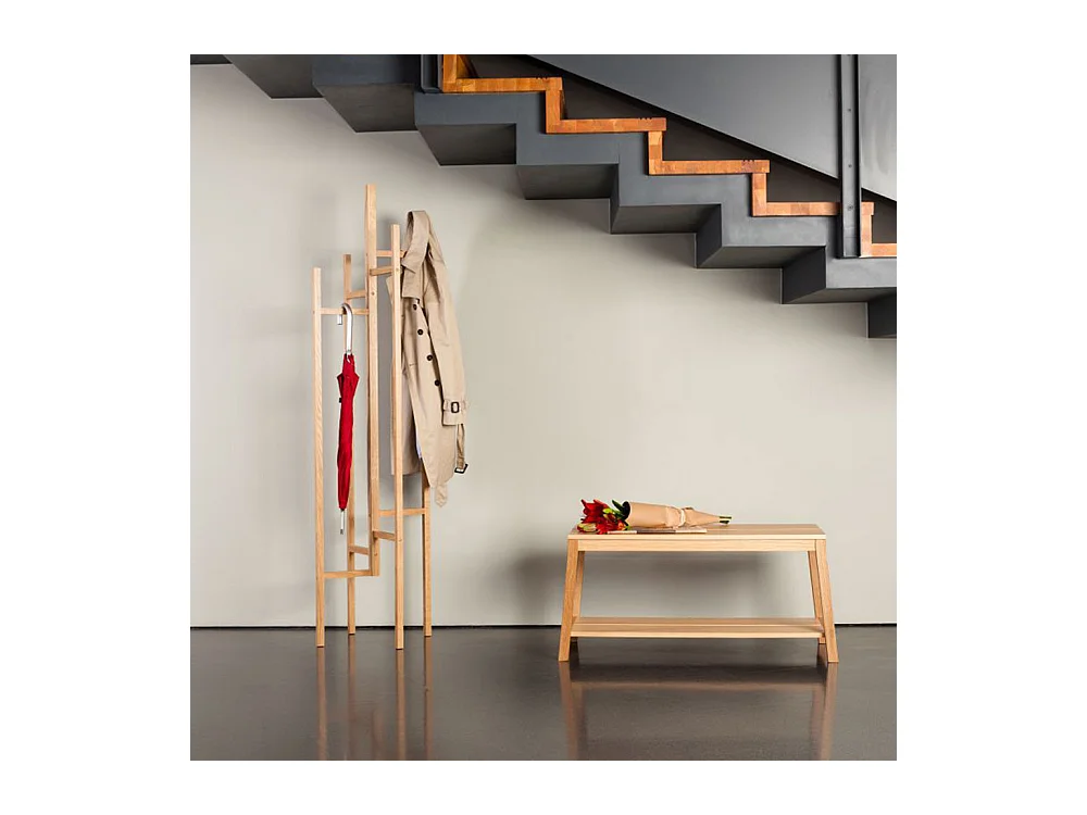 Eigen - Porte-manteaux design bois massif - Bois clair