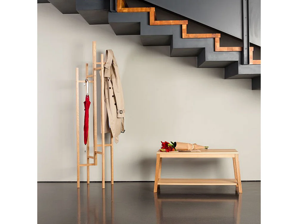 Eigen - Porte-manteaux design bois massif - Bois clair