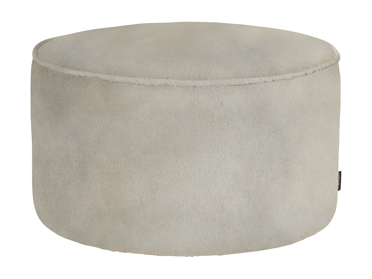 Sara - Pouf rond en tissu bouclette ø60cm - Blanc cassé