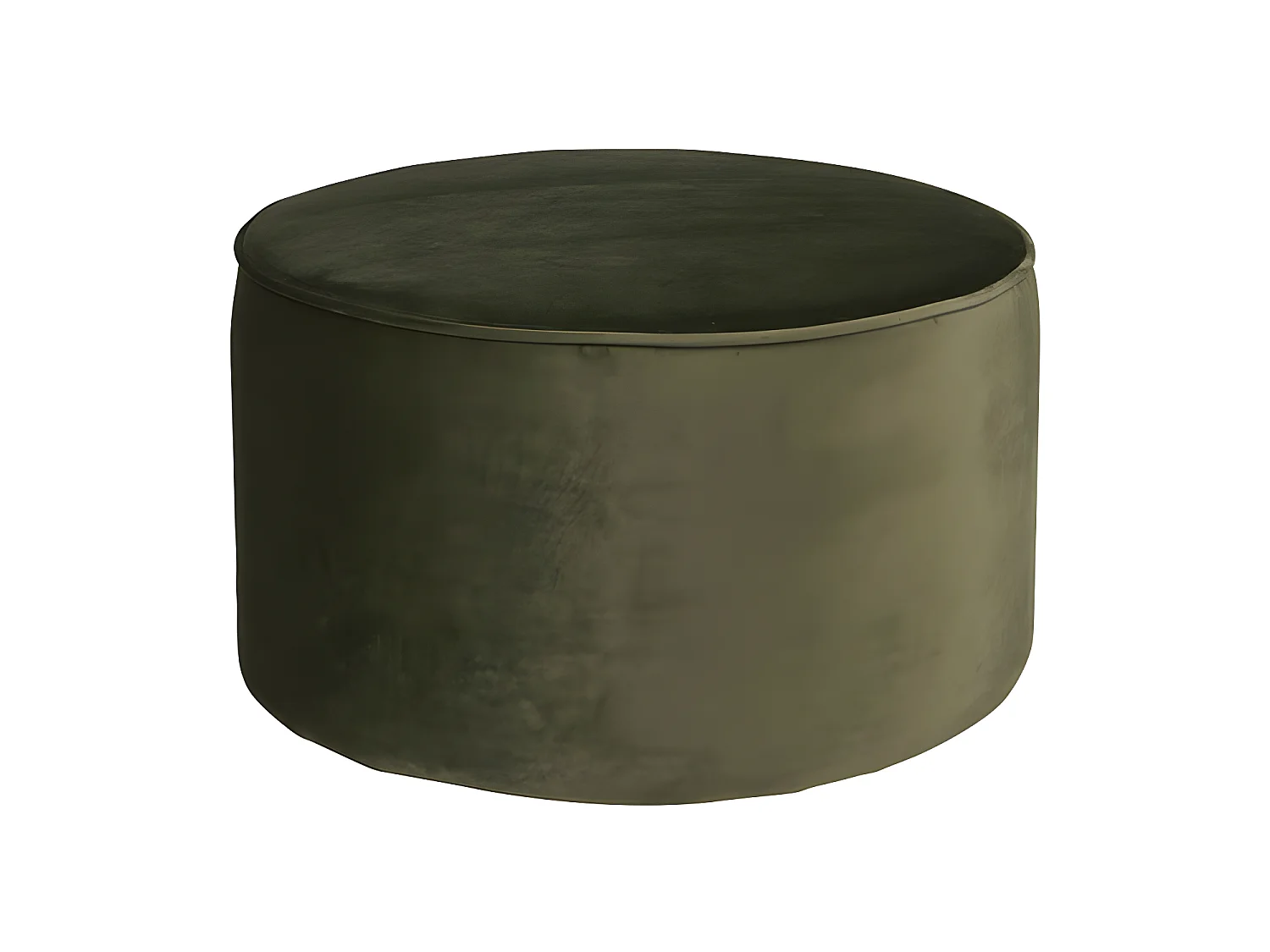 Sara - Pouf rond velours S - Vert kaki