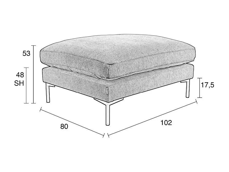 Summer - Pouf en tissu - Café