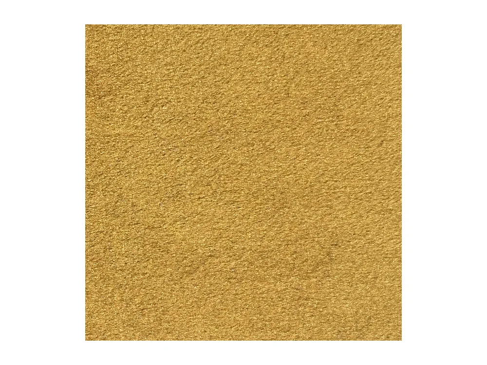 Villabon - Pouf en velours pieds bois foncé - Jaune moutarde