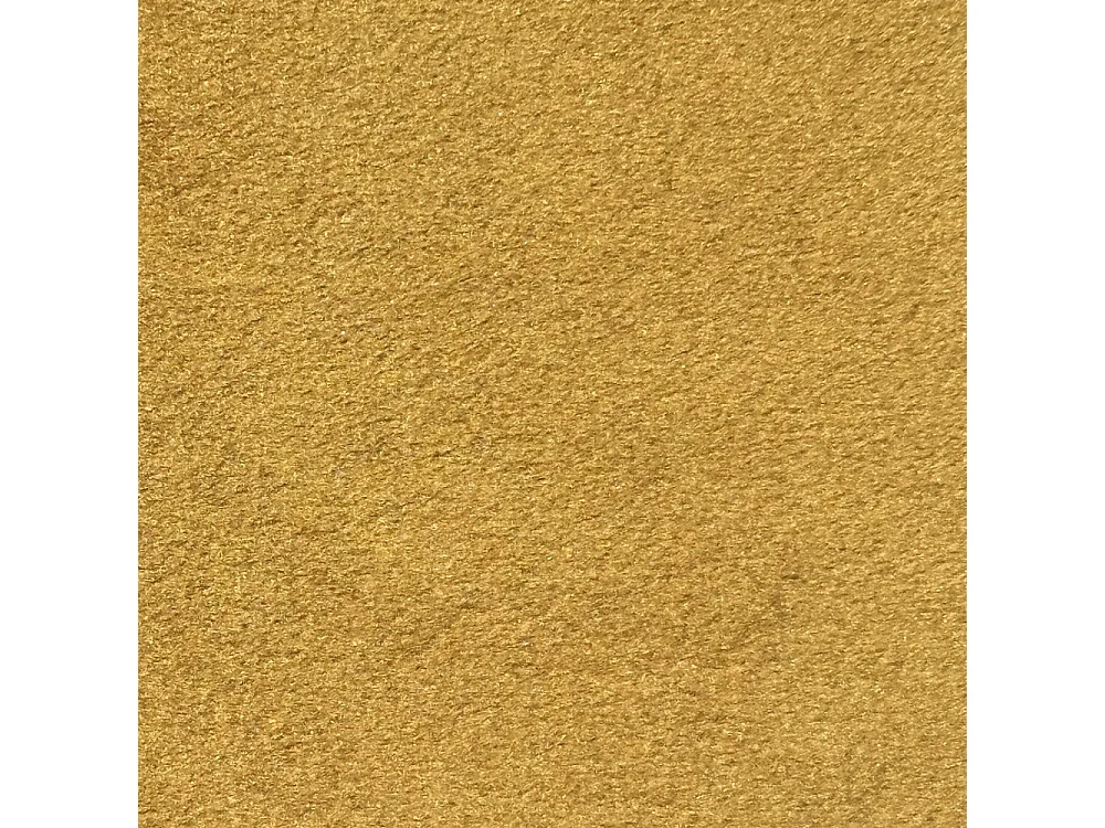 Villabon - Pouf en velours pieds bois foncé - Jaune moutarde