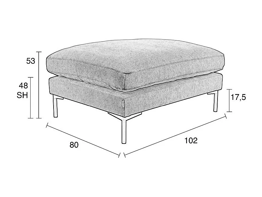 Summer - Pouf en tissu - Gris