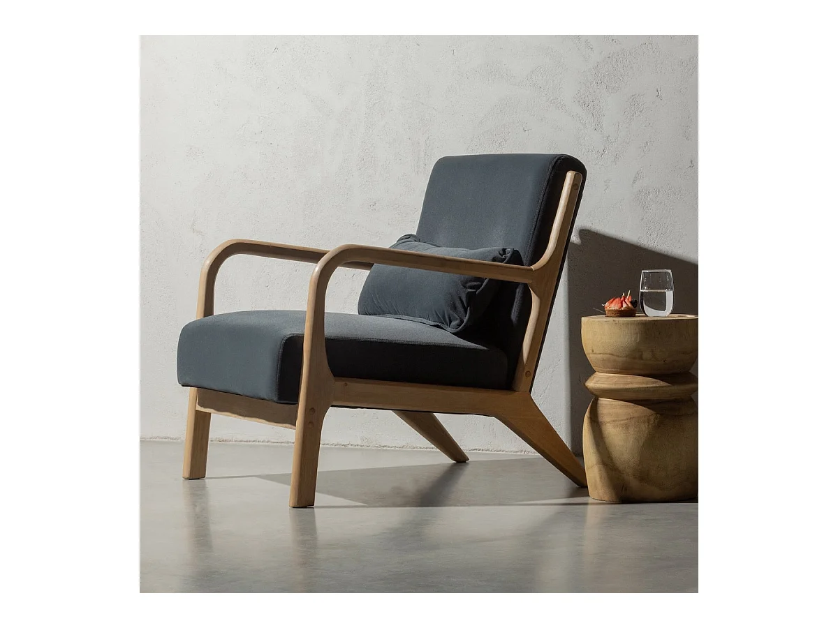 BIKKEL - Mesa auxiliar de madera natural D28cm