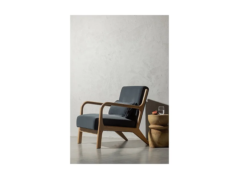 BIKKEL - Mesa auxiliar de madera natural D28cm