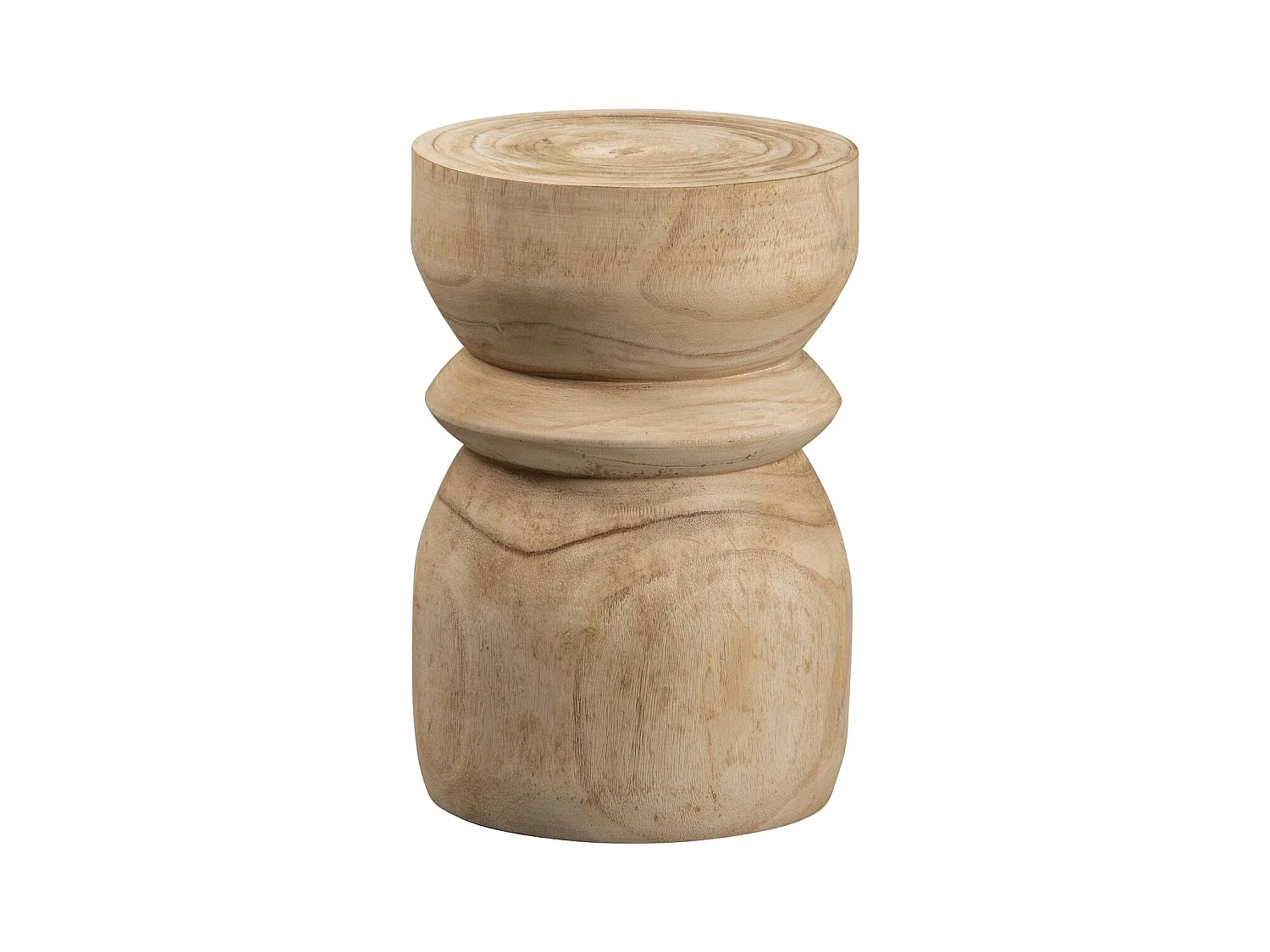 BIKKEL - Mesa auxiliar de madera natural D28cm