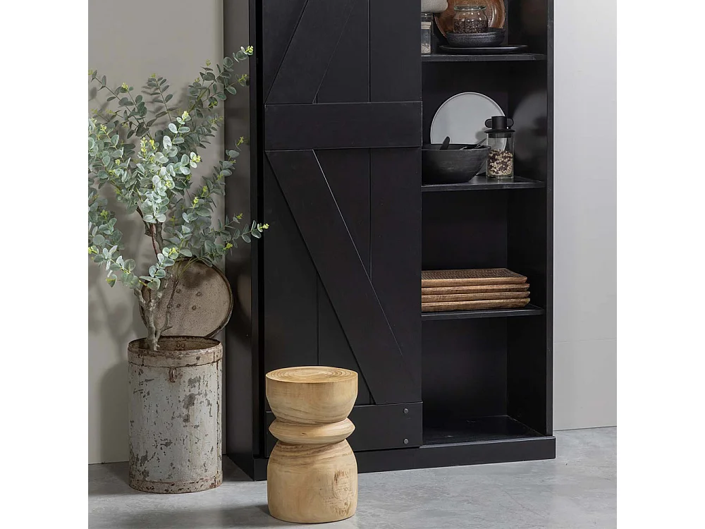 BIKKEL - Tabouret en bois ø28cm - Naturel