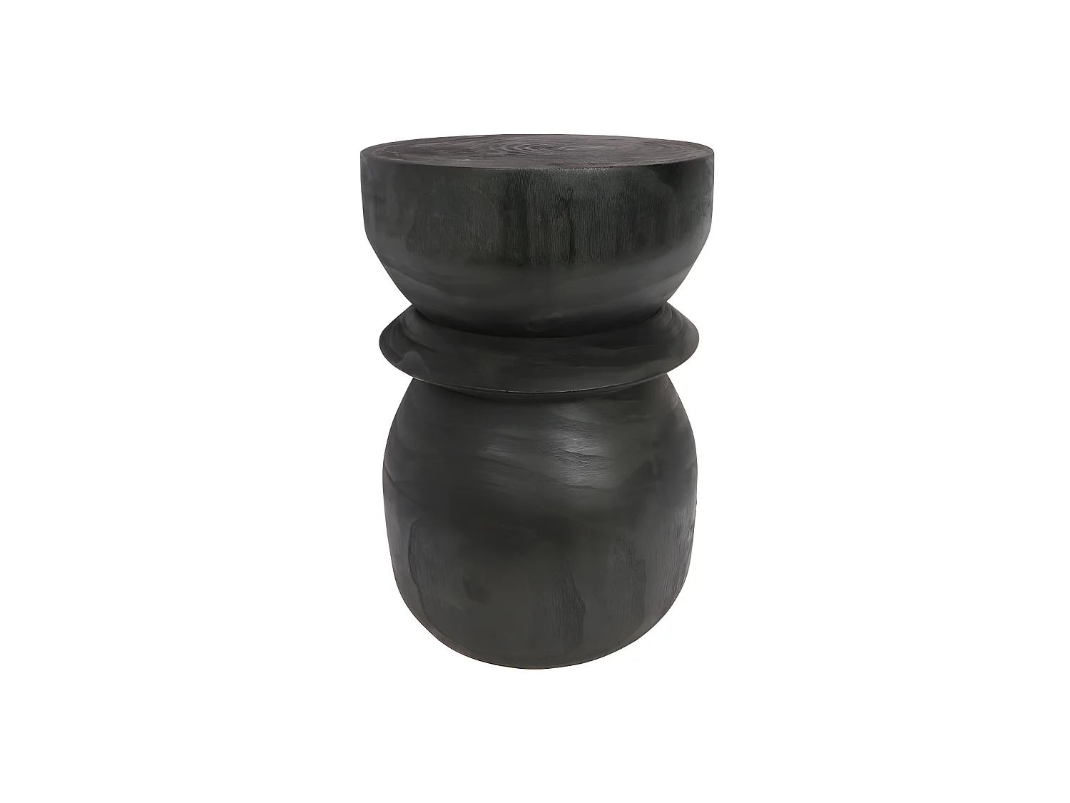 BIKKEL - Tabouret en bois ø28cm - Noir