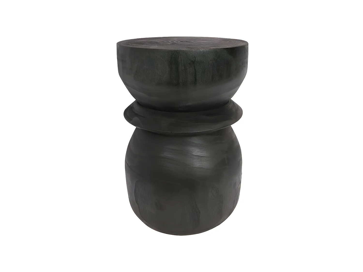 BIKKEL - Tabouret en bois ø28cm - Noir