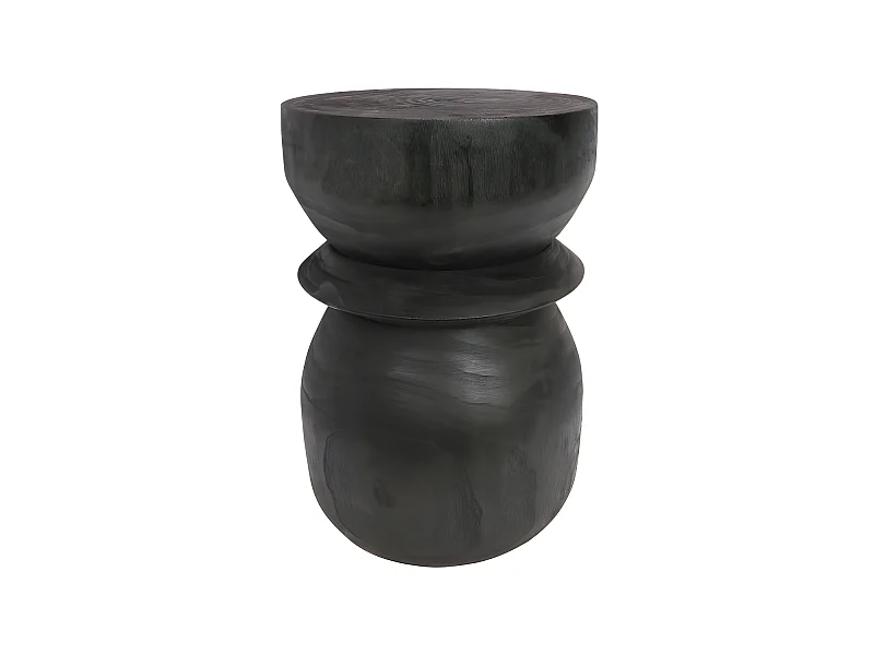 BIKKEL - Tabouret en bois ø28cm - Noir