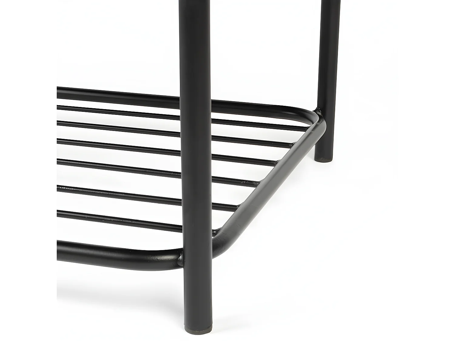 Milou - Tabouret rectangulaire en tissu et métal - Gris chiné