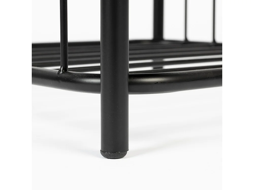 Milou - Tabouret carré en tissu et métal - Gris chiné