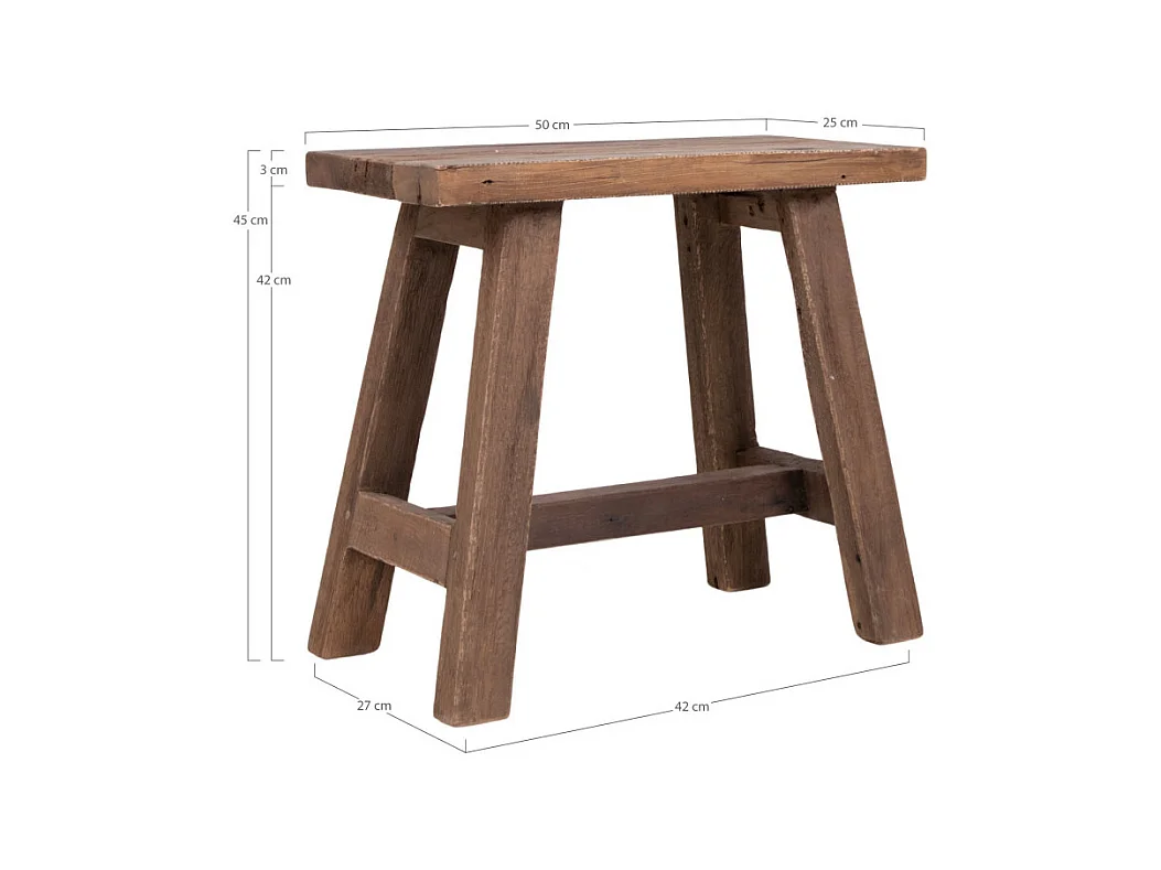 Taburete de teca BARCELONA 50 cm