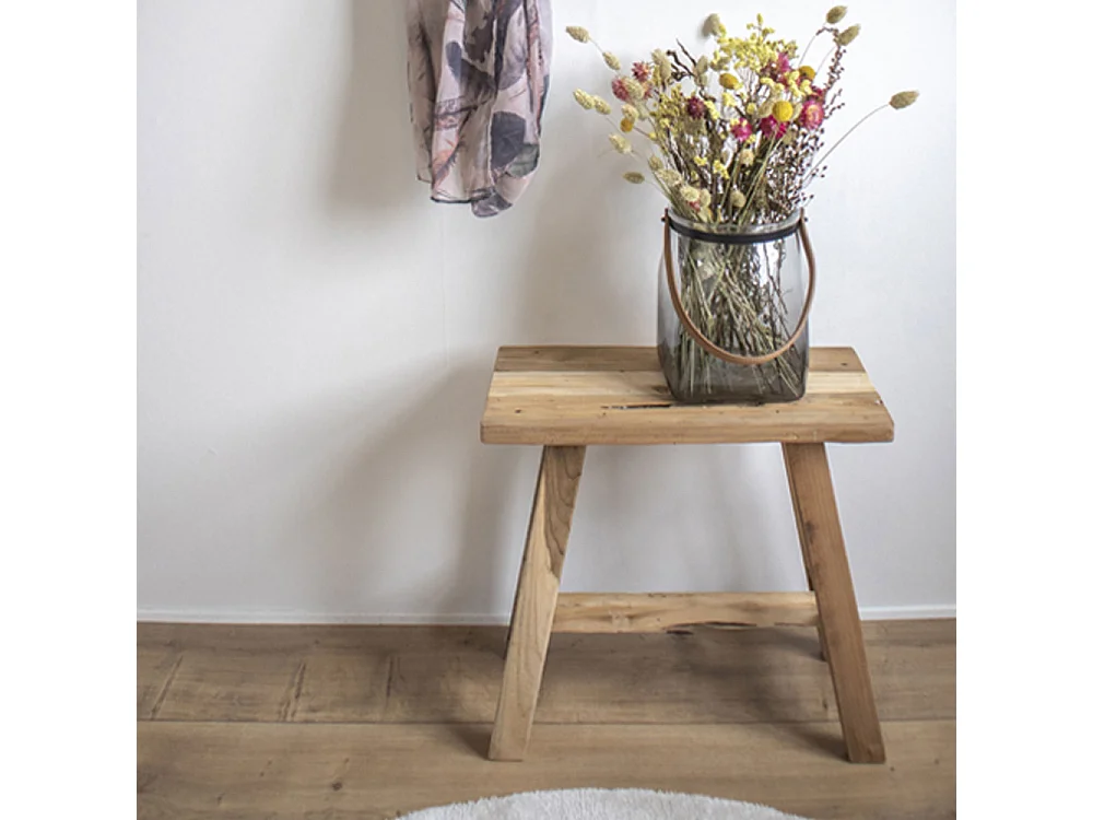 Barcelona - Tabouret en teck H45cm - Naturel