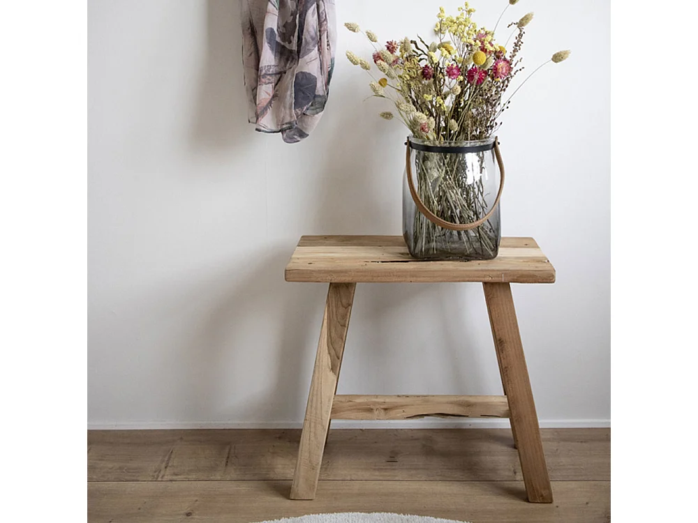 Barcelona - Tabouret en teck H45cm - Naturel