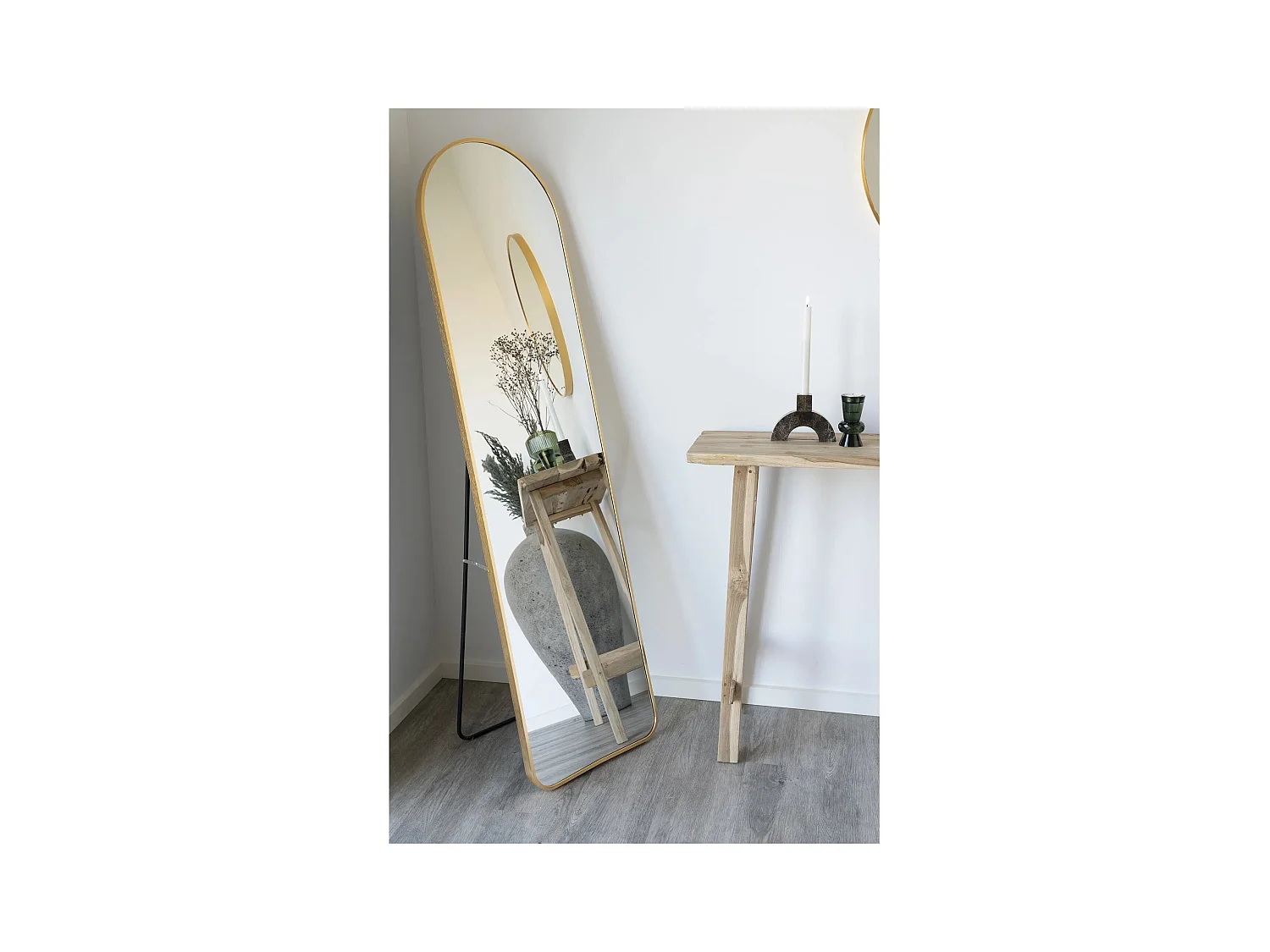 Miroir sur pied en aluminium MADRID – L 40 x H 150cm-Noir